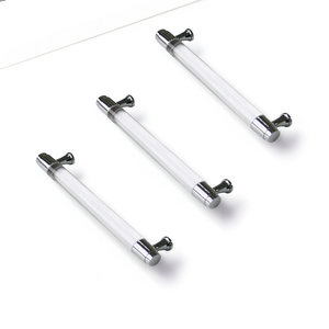 Manufacturer Supply Modern Acrylic & Aluminum Hardware Materials Cabinet Handle Luxury <b>Drawer</b> <b>Pulls</b> for Kitchen Bathroom - Product Image 2
