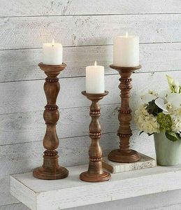 Vintage Mango Wood Candle Holder Design For Modern Home Decor Festive <b>Table</b> Arrangement Decorative Lighting - Product Image 1