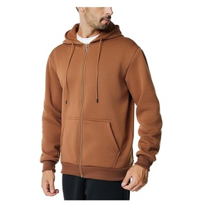 Sweat à capuche zippé confortable pour homme, 100 % coton, à col tombant, couleur unie, avec bande décorative sur l'épaule, service OEM, le plus vendu, Bangladesh - Product Image 4