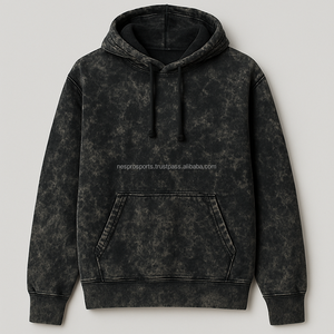 Sudadera con Capucha Estilo Vintage para Hombre, Lavado Ácido, 100% Algodón, 400g, Cuello Redondo Oversize, Antiarrugas, Manga Raglán, Bolsillo Frontal con Logo - Product Image 4