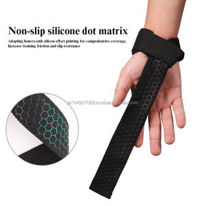 Sangles de poignet unisexes respirantes et écologiques en coton, avec logo personnalisé, pour la musculation, l'entraînement en salle de sport, la musculation avec poids, la force athlétique - Product Image 4