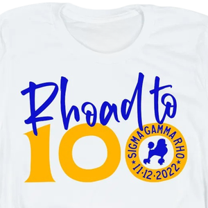 Camiseta Rhoad to 100 Negra con Gráfico de Letras Griegas Personalizado, Camiseta de Manga Corta con Cuello Redondo, Informal, de Verano, para Hermandades - Product Image 5