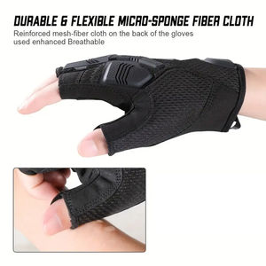 Guantes sin Dedos de la Mejor Calidad a Precio de Mayoreo, Guantes de Motociclismo de Medio Dedo con Pantalla Táctil, Precio de Mayoreo, OEM Personalizado - Product Image 3