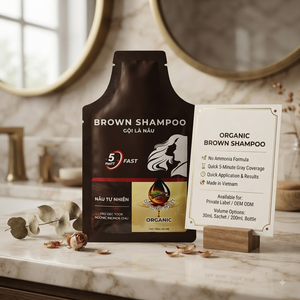 Conception d'emballage personnalisé, shampoing colorant pour cheveux gris, application rapide en sachet - Product Image 1