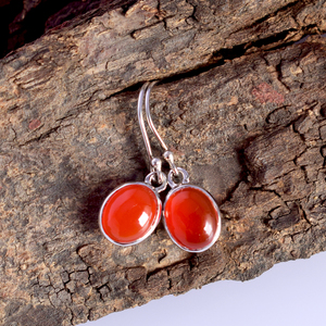 2026 Best Selling Trending Carnelian Good Quality Gemstone Pure S925 Sterling Silver Hook Earrings Fine Dainty Jewelry For Women - Product Image 6
