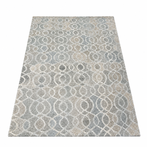 Modern Wool Area <b>Rug</b> with Geometric Pattern, Neutral <b>Grey</b> Beige Decorative Carpet for Living Room Bedroom Home - Product Image 1