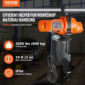 Paranco elettrico monofase 10 ft capacità di sollevamento 2200 Lbs carico gru elettrica - Product Image 2