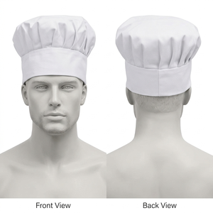 Breathable Cotton Chef Hat 200 GSM Black Cooking Cap Custom Logo Embroidery Restaurant Use <b>Kitchen</b> Uniform - Product Image 3