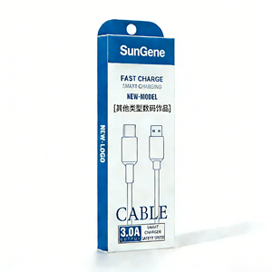 Boîtes d'emballage pour chargeurs en papier recyclé pliables sur mesure, écologiques pour l'électronique - Product Image 1