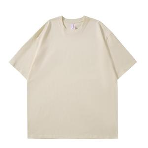 T-shirt en coton épais à grammage élevé pour homme, coupe oversize avec épaules tombantes, col doux, confortable et respirant, uni, pour un style décontracté - Product Image 5