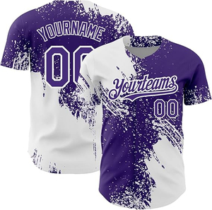 Camiseta de Béisbol de Poliéster con Estampado Personalizado y Logotipo Personalizado, Transpirable, con Botones en la Parte Delantera, Manga Corta, Ropa Deportiva para Hombre Adulto - Product Image 1