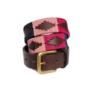 Cinturón de Polo Ecuestre Clásico de Cuero Genuino con Estrella Bordada para Hombre, Accesorio de Equitación Personalizado al por Mayor - Product Image 1