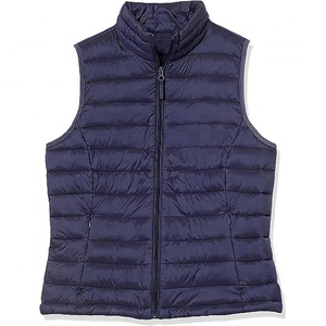 Women's Mock Neck Puffer Vest Windproof <b>Lightweight</b> Quilted <b>Gilet</b> Streetwear Zipper Closure Fall Winter Layering OEM Custom - Product Image 6