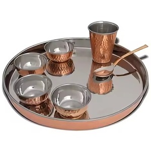Service de table en laiton pour restaurant, vaisselle indienne en laiton Thali, vente en gros, articles de table traditionnels faits à la main pour hôtels, maisons et traiteurs - Product Image 5