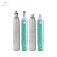Cilindro de Aluminio de Alta Presión de 0.6L para Máquina de Soda, Lleno de Dióxido de Carbono, Color Plateado, Certificado DOT, Proveedor de Taiwán