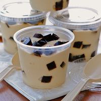 Suministro de fábrica OEM Etiqueta privada Black Grass Jelly Topping para té de burbujas Varios tamaños de embalaje disponibles