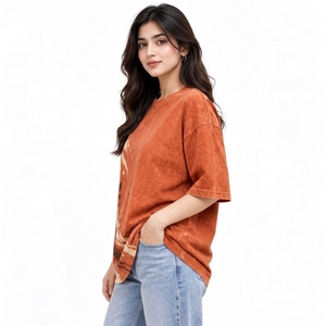 เสื้อยืดโอเวอร์ไซส์ผู้หญิง ผ้าฝ้ายเนื้อนุ่ม สวมใส่สบาย ทนทาน เหมาะสำหรับลุคประจำวันและสวมใส่ง่าย - Product Image 3