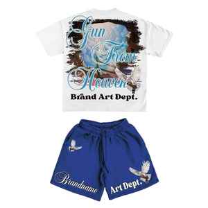 Conjunto de Top y Pantalones Cortos de Algodón Premium de 250 GSM al por Mayor 2026 con Logotipo Serigrafiado, Panel en Contraste y Lavado Ácido Personalizado - Product Image 3