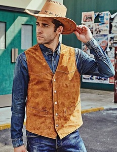 Chaleco de Cuero Transpirable de Invierno para Hombre, Chaleco de Cuero Personalizado con Cuello en V para Motocicleta - Product Image 4