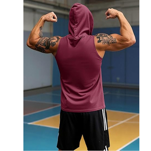 Chaleco Deportivo de Algodón para Hombre, Estilo Informal, para Gimnasio, Fitness, Culturismo, con Capucha, Camiseta sin Mangas para Entrenamiento y Running - Product Image 3