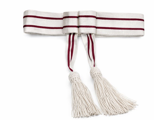 Ceinture de taille argentée et bordeaux – Écharpe de cérémonie pour uniforme et tenue de parade et de cérémonie - Product Image 5
