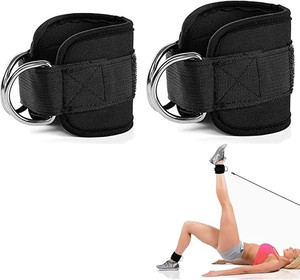 Sangles de cheville ajustables, respirantes et antidérapantes pour la musculation et les exercices des fessiers, en néoprène souple, couleurs personnalisables - Product Image 5
