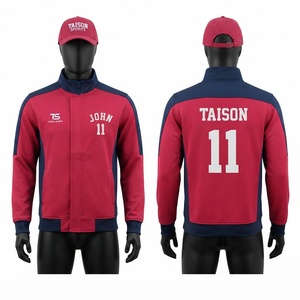 Unisex Rugby Training Pullover 280 GSM Premium Polyester Interlock Hooded <b>Fleece</b> Solid Red <b>Navy</b> Zip Sportswear Custom Logo Name - Product Image 1