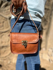 Real Handmade Full Grain Genuine Goat Leather Handbag Stylish Women Real Vintage Leather Office Use Crossbody <b>Shoulder</b> Small <b>Bag</b> - Product Image 2