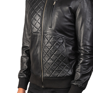 SAAR INDUSTRIES Unisex Blue Genuine <b>Leather</b> Classic Zip <b>Winter</b> Motorcycle Bomber <b>Jacket</b> Waterproof Windproof Eco-Friendly - Product Image 5