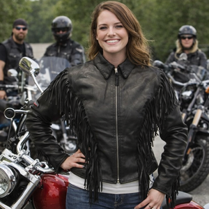Unisex <b>Fringed</b> Biker Racing Motorcycle Jacket Summer Moisture-wicking Long Sleeved Leather Classic Heavy Duty - Product Image 1