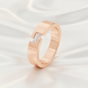 Trendy 0.2 Carat Moissanite Baguette Cut Wedding Band 925 Sterling Silver Anniversary Engagement <b>Ring</b> Dainty Gift <b>for</b> <b>Men</b> Unisex - Product Image 6