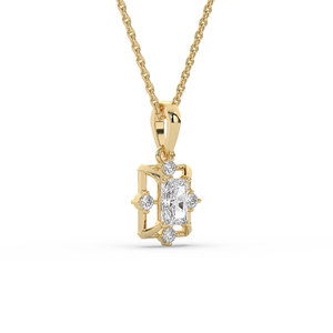 เพชรเลี้ยงในห้องปฏิบัติการ 0.84 กะรัต ทรงบริลเลียนท์ ทองคำแท้ 14K จี้หรูหราสำหรับผู้หญิง - Product Image 4