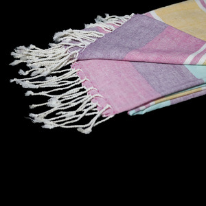 Serviettes de plage Fouta rayées en coton recyclé à séchage rapide, motif attrayant, les plus vendues, au meilleur prix du marché – Serviette de golf et de plage. - Product Image 4