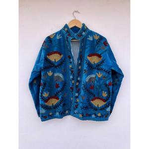 Stylish Premium Quality Autumn/Winter Eco-Friendly Cotton Velvet Embroidered Vintage Floral Suzani Style Bohemian Reversible - Product Image 1