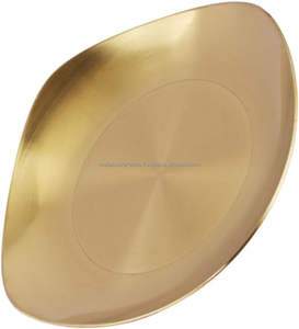 Assiette à dîner en acier inoxydable de style européen couleur or ustensiles Sauce gâteau Western Steak cuisine assiette plateau assiette fournitures - Product Image 1