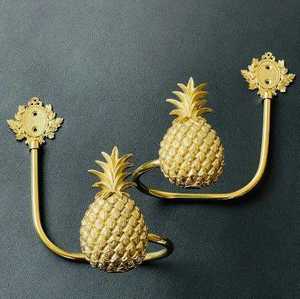 Sujetadores de cortina de piña natural, ganchos de latón fundido a la cera perdida, accesorios de ferretería, artesanía, fuertes y resistentes. - Product Image 4