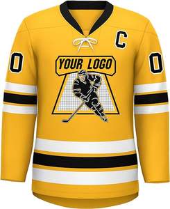 Camisetas de Hockey sobre Hielo Personalizadas al Por Mayor, Ropa Deportiva Transpirable, Bordada, Sublimada, con Diseño de Logotipo Personalizado - Product Image 1