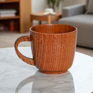 Craft Emporium Exports Modern Eco-Friendly Wooden Mug <b>Cup</b> with Handle for <b>Travel</b> Use - Product Image 6