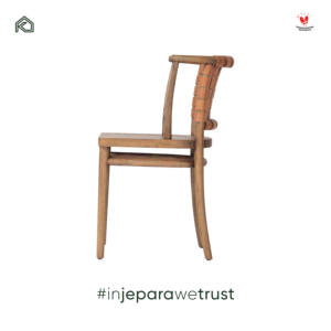 Modern Solid Teak Wood <b>Dining</b> <b>Chair</b> with Woven Leather Backrest Nordic <b>Scandinavian</b> Wooden <b>Chair</b> for Home Restaurant Hotel Villa - Product Image 5