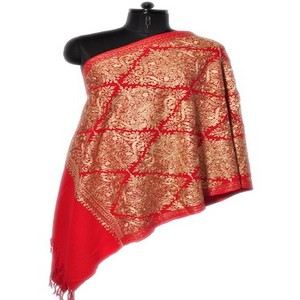 <b>Wool</b> Super Aari Embroidery Stole - Product Image 5