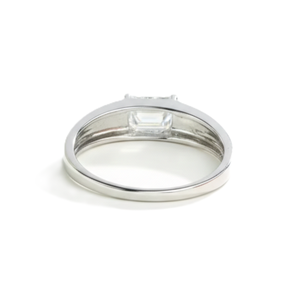 Bague Chevalière en Argent Sterling 925 et Or Massif 14K avec Diamant de Laboratoire Taille Émeraude et Diamant Solitaire Taille Ovale Sertie en Bezel – Vente en Gros - Product Image 3