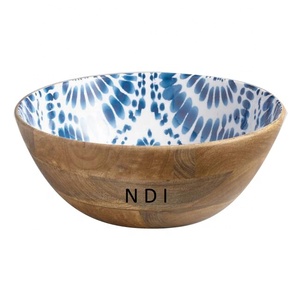 Ensemble de 3 bol de service arrondi au design unique, incurvé à la main, décoratif, de haute qualité, fini naturel - Product Image 5