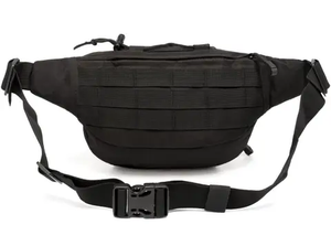 Sac de taille unisexe noir imperméable avec poche zippée et sangle détachable pour les voyages et les activités de plein air, en nylon imperméable - Product Image 3
