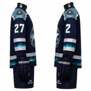 Jersey de Hockey sobre Hielo Directo de Fábrica, Venta al Por Mayor, Poliéster Premium, OEM, ODM, Logotipo Personalizado, Bordado, Sublimación, Tackle Twill - Product Image 5