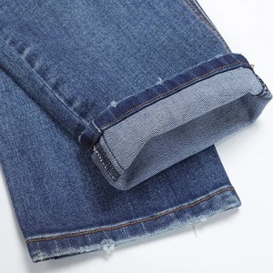 Pantalones vaqueros de mezclilla para hombre al por mayor, diseño personalizado, corte ajustado, con cremallera, de buena calidad - Product Image 4
