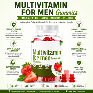 Multivitamines naturelles pour hommes en gommes, approvisionnement en gros, multivitamines pour hommes en gommes, saveur fraise, complément nutritionnel - Product Image 3