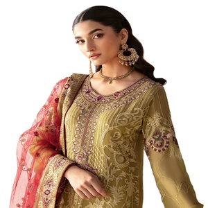 Eid Vente Robes de travail indiennes et pakistanaises à broderie lourde Pakistanaise et indienne Salwar Kameez trois pièces Saari pour femmes - Product Image 1