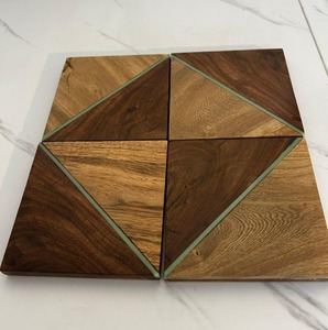 <b>Wooden</b> Square Coaster <b>Set</b> with Mop <b>Tea</b> Coasters Eco-Friendly Customized Thickness for Hotels Restaurants & Kitchens - Product Image 5