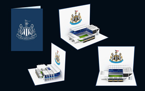 Tarjeta de Felicitación Pop-Up 3D del Estadio del Newcastle United, Impresión Digital, Papel con Barnizado Mate, Rectangular, para Regalo - Product Image 2