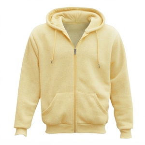Wholesale Plain Full <b>Zip</b> Hoodie Heavyweight Fleece Hooded <b>Jacket</b> - Product Image 1